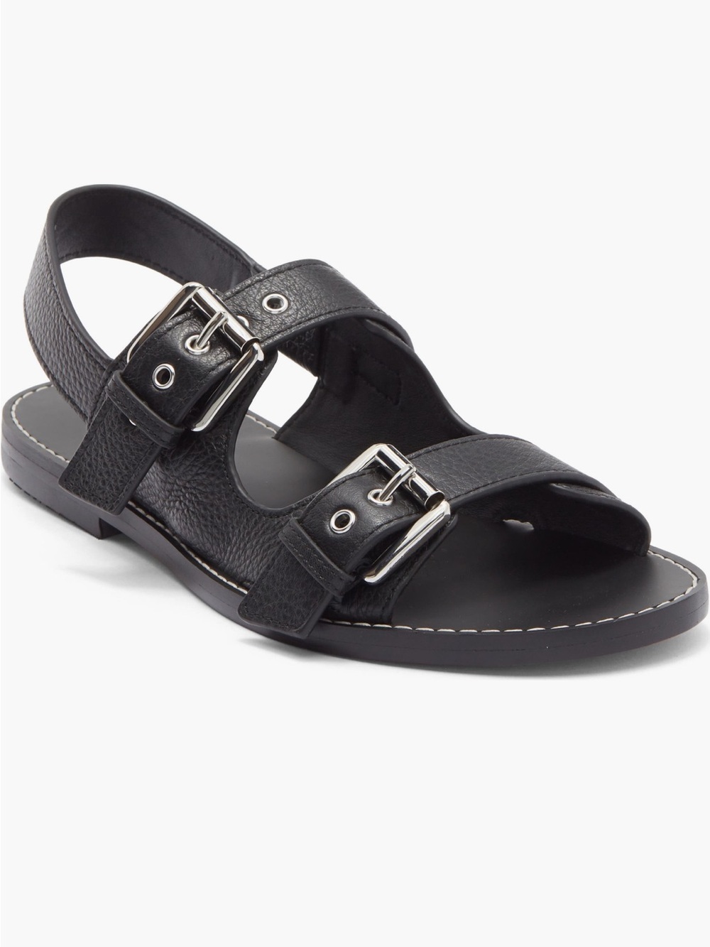 Madewell Black Leather Double-Buckle Sandals